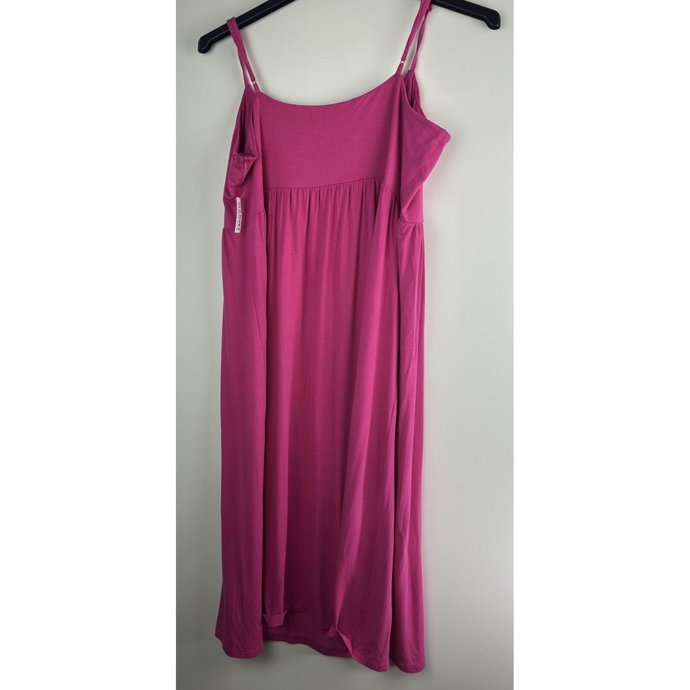 NWT Old Navy Fit & Flare Cami Midi Dress Polarized Pink Stretch Plus Size 2X - Picture 8 of 9